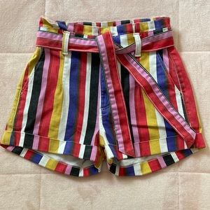 Colorful rainbow stripe shorts